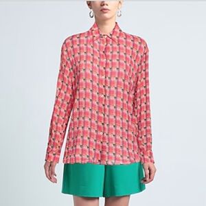 Massimo Alba Checkered Button Down Shirt Top